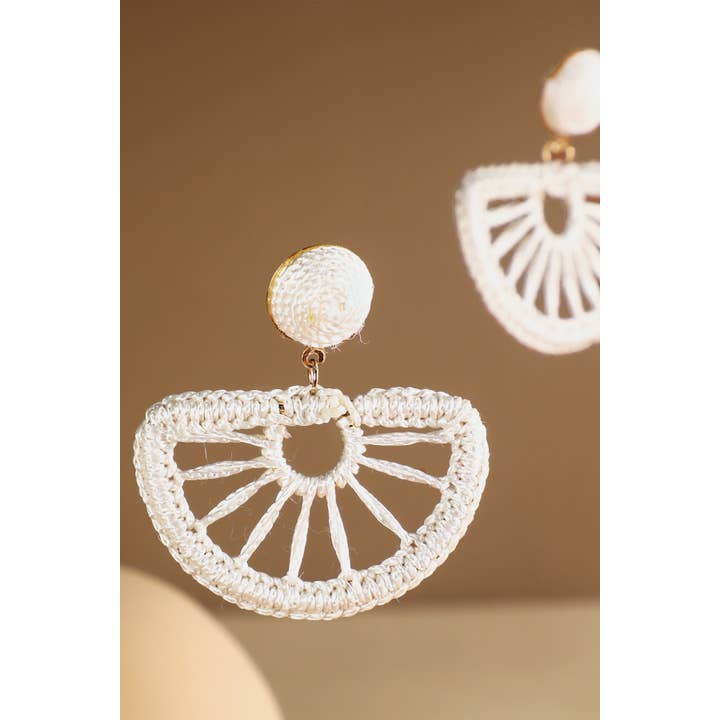 Urbanista - Wholesale Dangle Earrings - Rattan Knitted Half Moon Drop Earring14