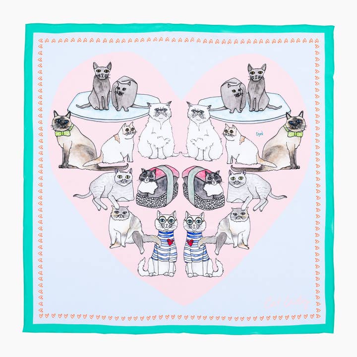 Mini bufanda para mujer de gato para venta al por mayor de cjw