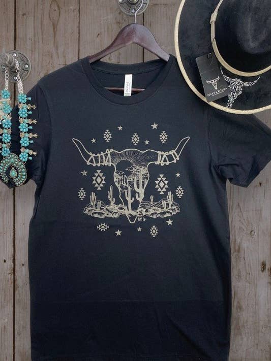 Camiseta Gráfica Feminina BC Tan Aztec Steer por atacado de L&B Life