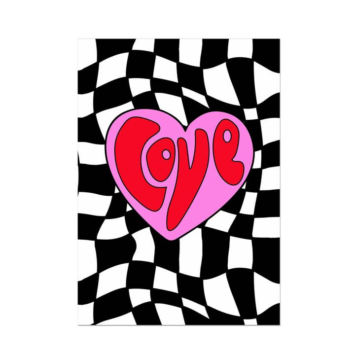 Typography Checkmate Love Art Print for wholesale by Love Frankie
