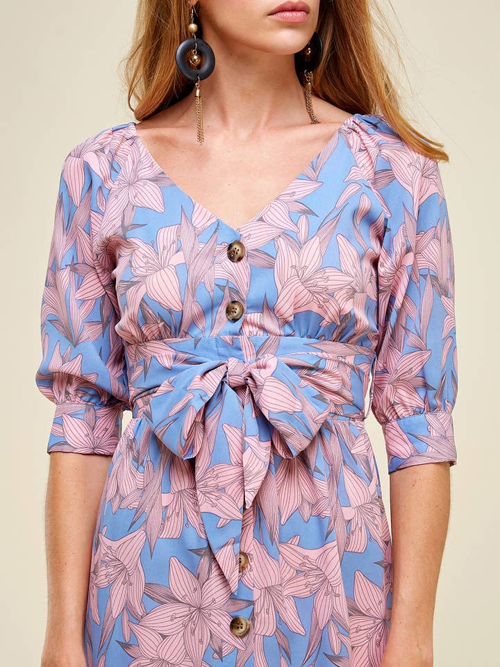 épisode - Wholesale Dress - Women's - Button down belted floral dress0