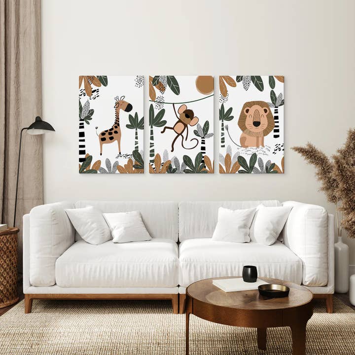Art Lane - Wholesale Art Print - Safari Animals Wall Art. Nursery Dorm Decor
