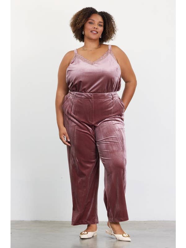 SKIES ARE BLUE – Engroshandel Bukser - Dame – Plus size fløjl bukser med lige pasform13
