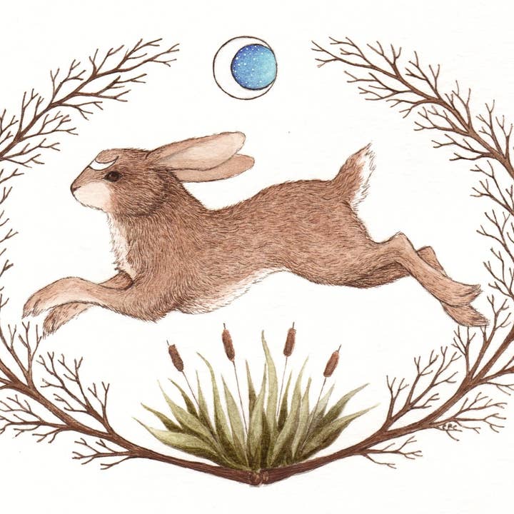 Little Bear Illustration - Wholesale Art Print - Run Rabbit Run Matted Fine Art Print