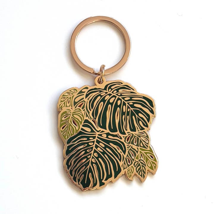 Monstera Tropical Keychain | Valentine Gifts for wholesale by Paper Anchor Co.