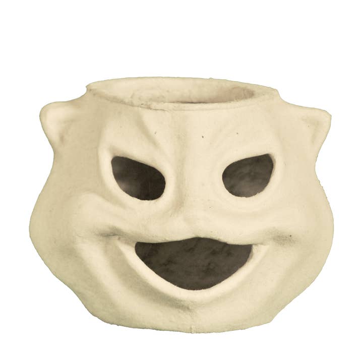 Bare Naked Crafts - Wholesale Decorative Tabletop Object - Cat Face Pumpkin, ready-to-finish paper mache1