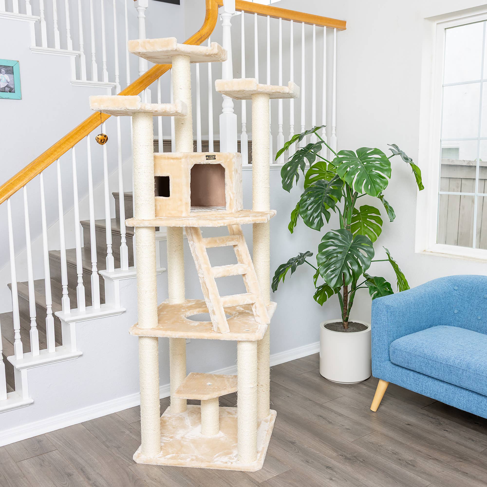 Armarkat - Wholesale Pet Scratcher - Cat - Armarkat Multi-function Real WOOD Cat Tower Beige5