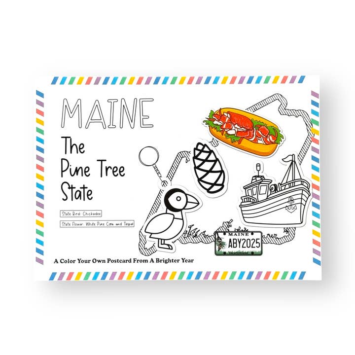 Colora la tua cartolina del Maine. per la vendita all'ingrosso da parte di A Brighter Year