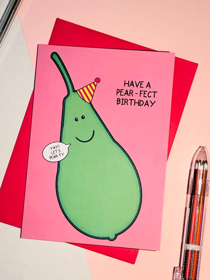 Carte d'anniversaire Pear-Fect pour la vente par PaintsPylons