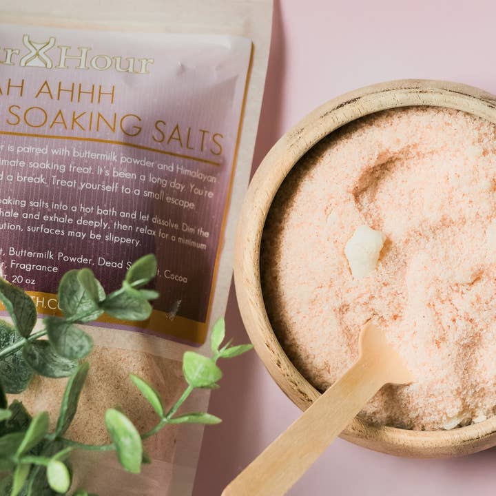 20 oz de sel de trempage au babeurre AH AHHH, poudre de lavande pour la vente par Hour X Hour Bath Co