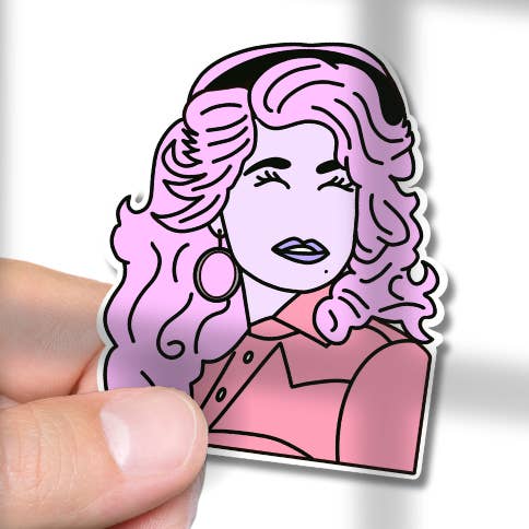 Dolly i lyserødt klistermærke for engroshandel hos The Studio by Sarah