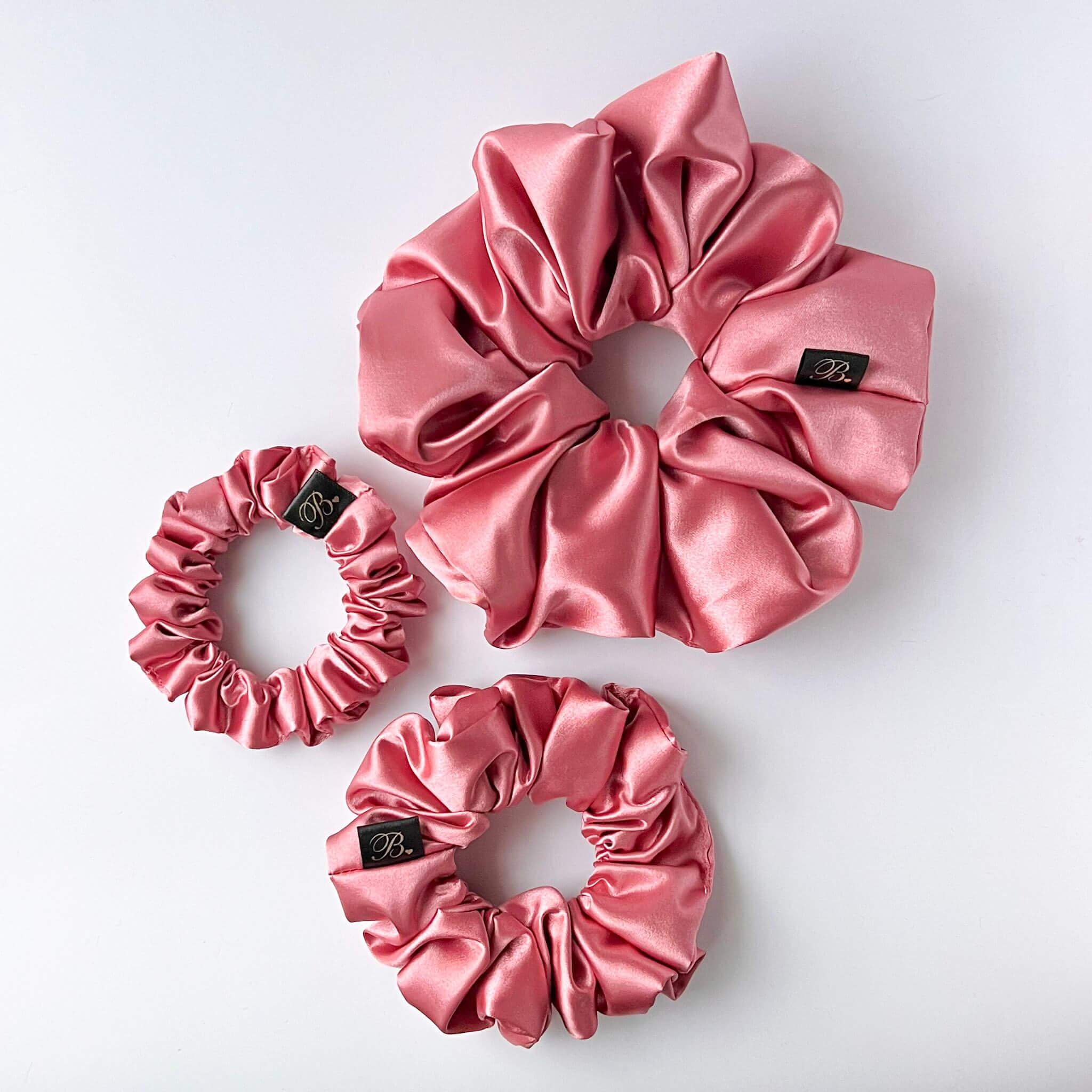 B. LUVV & CO. - Wholesale Scrunchie - Women's - Satin Scrunchie in Rose Gold2