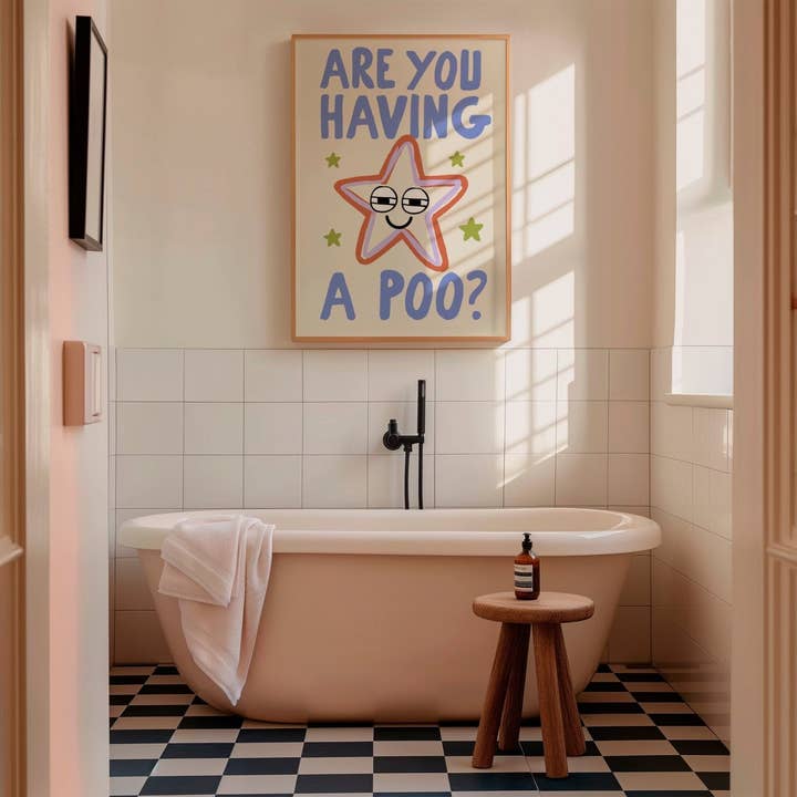 Moonshine Prints – wholesale Poster – Har du en bajs? Rolig badrumstavla1