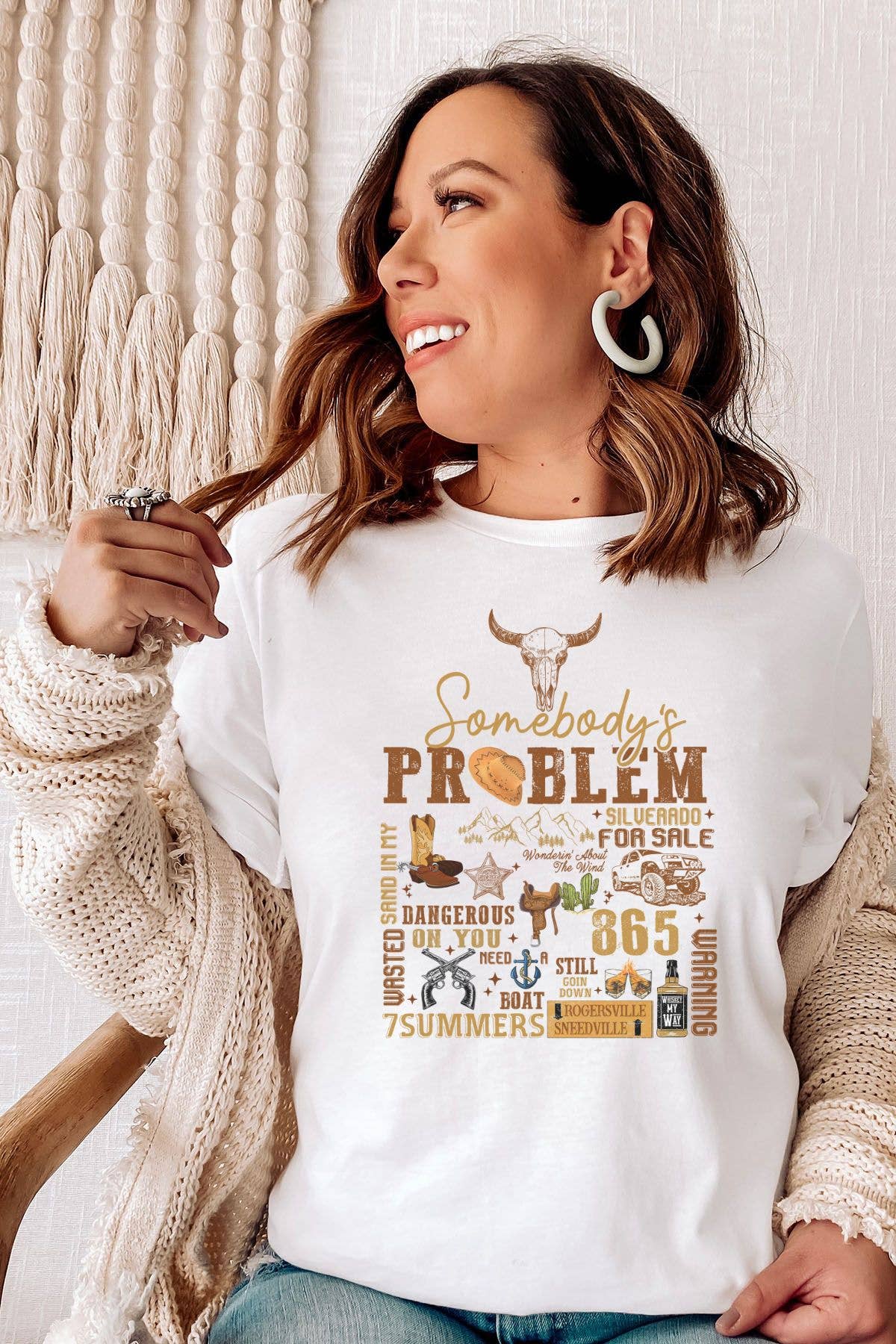 Bella Me - Wholesale Screen Printed T-Shirt - Women's - Somebody's Problem Graphic Tee2