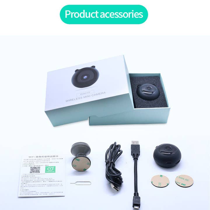 black NA9 1080P HD Wifi Mini Wireless Surveillance Camera IR Infrared Night Vision Motion Detection IP Camera Home Security Small Cam built in 32GB for wholesale on Faire