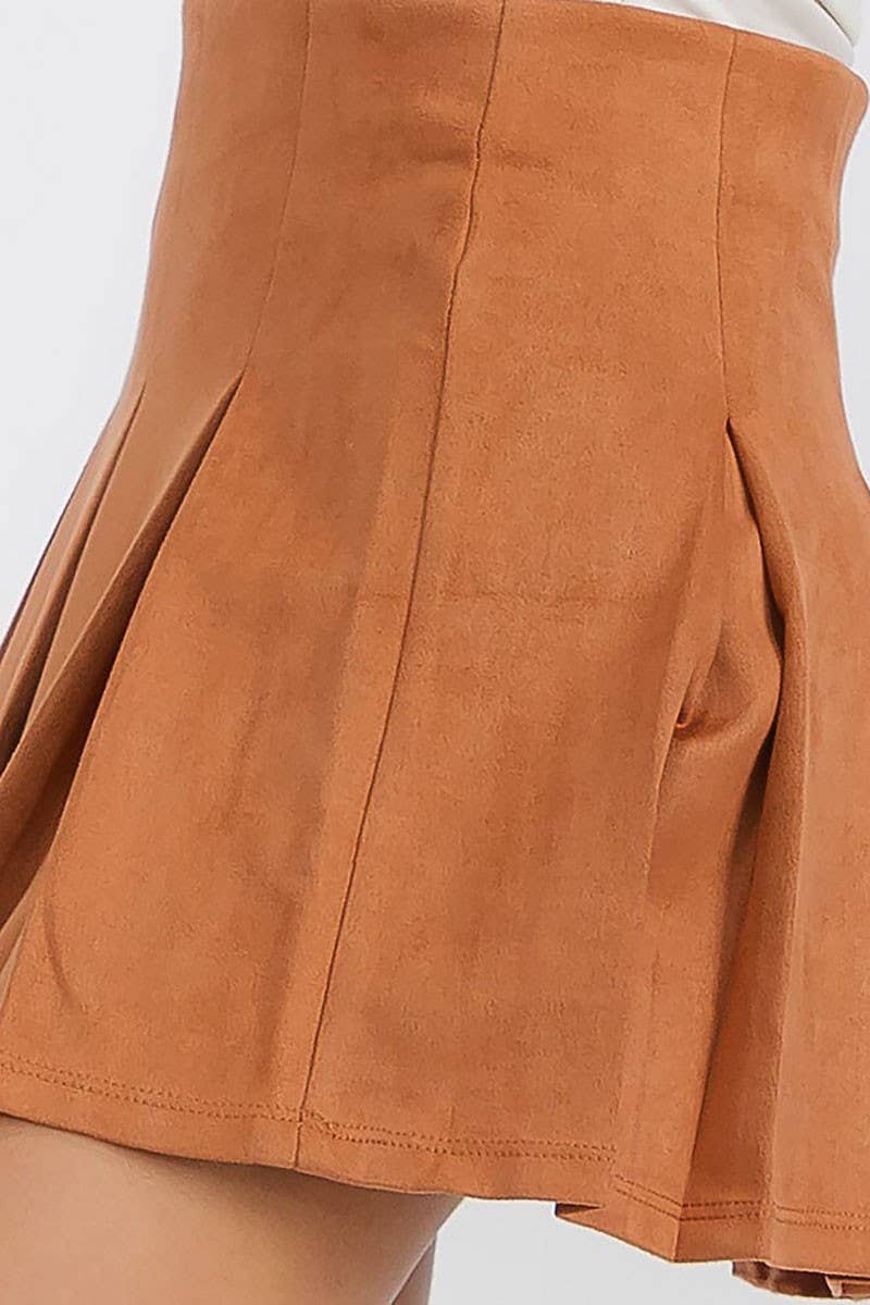 ROUSSEAU – wholesale Kjol - Dam – Sammet elastisk midja veckad utsvängd minikjol9