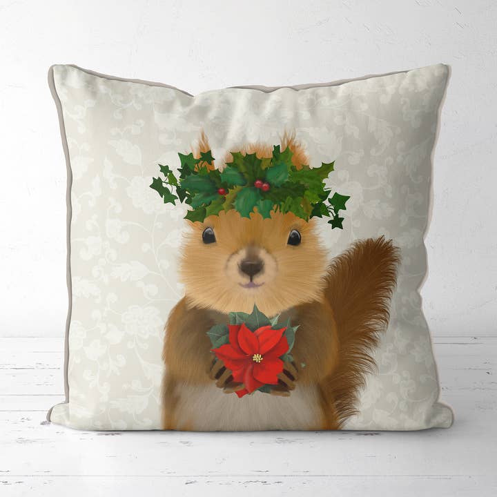 Egern Holly Crown Juleferiehyde med pudepude for engroshandel hos FabFunky Ltd