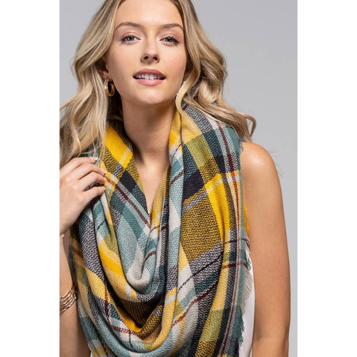MOUTARDE Écharpe à carreaux multicolore en vente sur Faire0