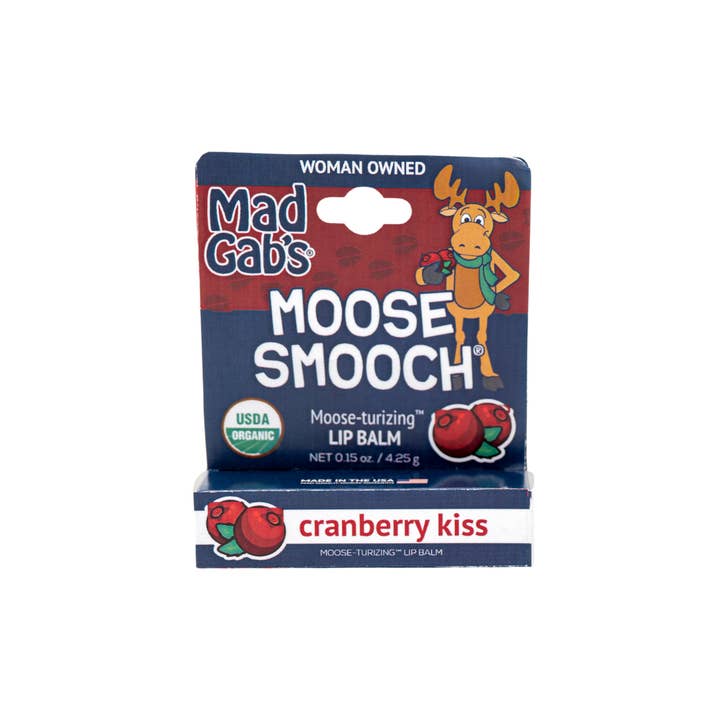 Mad Gab's - Wholesale Lip Balm - Organic Moose Smooch Cranberry Kiss Lip Balm Single Peg