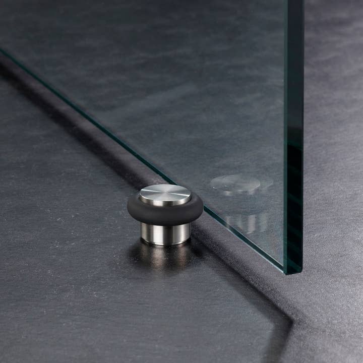 PHOS Design GmbH - Vendita all'ingrosso Fermaporte - Fermaporta a pavimento per porte in vetro, altezza 2,3 cm, 38 mm