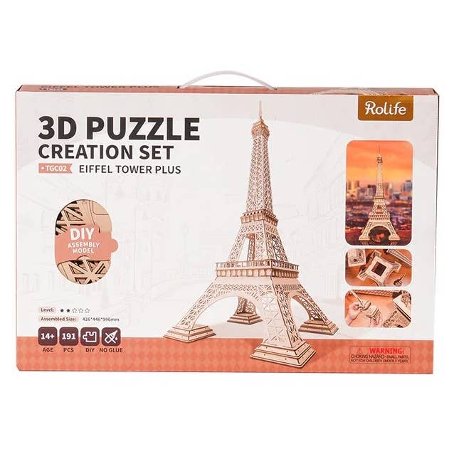Robotime - Wholesale DIY Craft Kit - Eiffel Tower Plus - 39" Tall