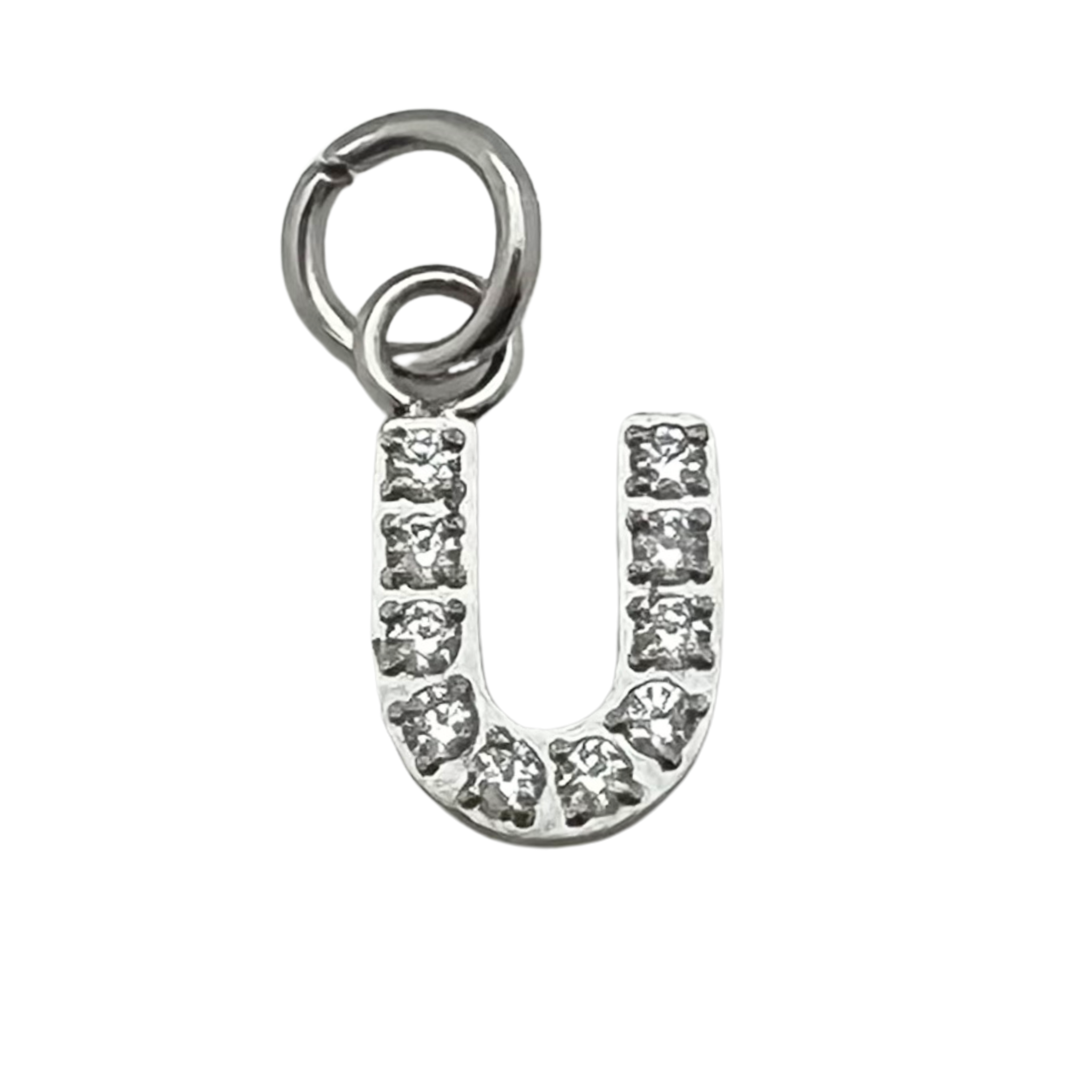 WJW - Vendita all'ingrosso Ciondolo/pendente - Ciondoli con lettera iniziale in acciaio inossidabile e pavé di zirconi cubici20