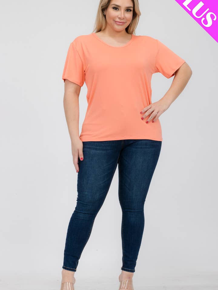 CAPELLA APPAREL - Wholesale T-Shirt - Women's - Plus Size Basic Short Sleeve T-shirt10