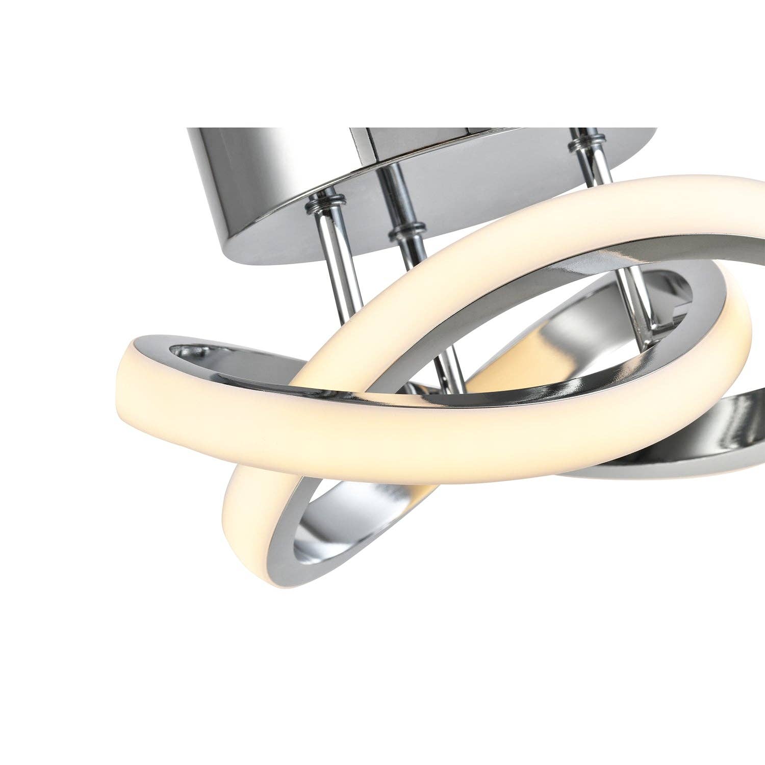 Happy Homewares – wholesale Chandelier/hanging light – Modern LED Chrome Ceiling Light Fitting with Swirl Thick Metal Strip3