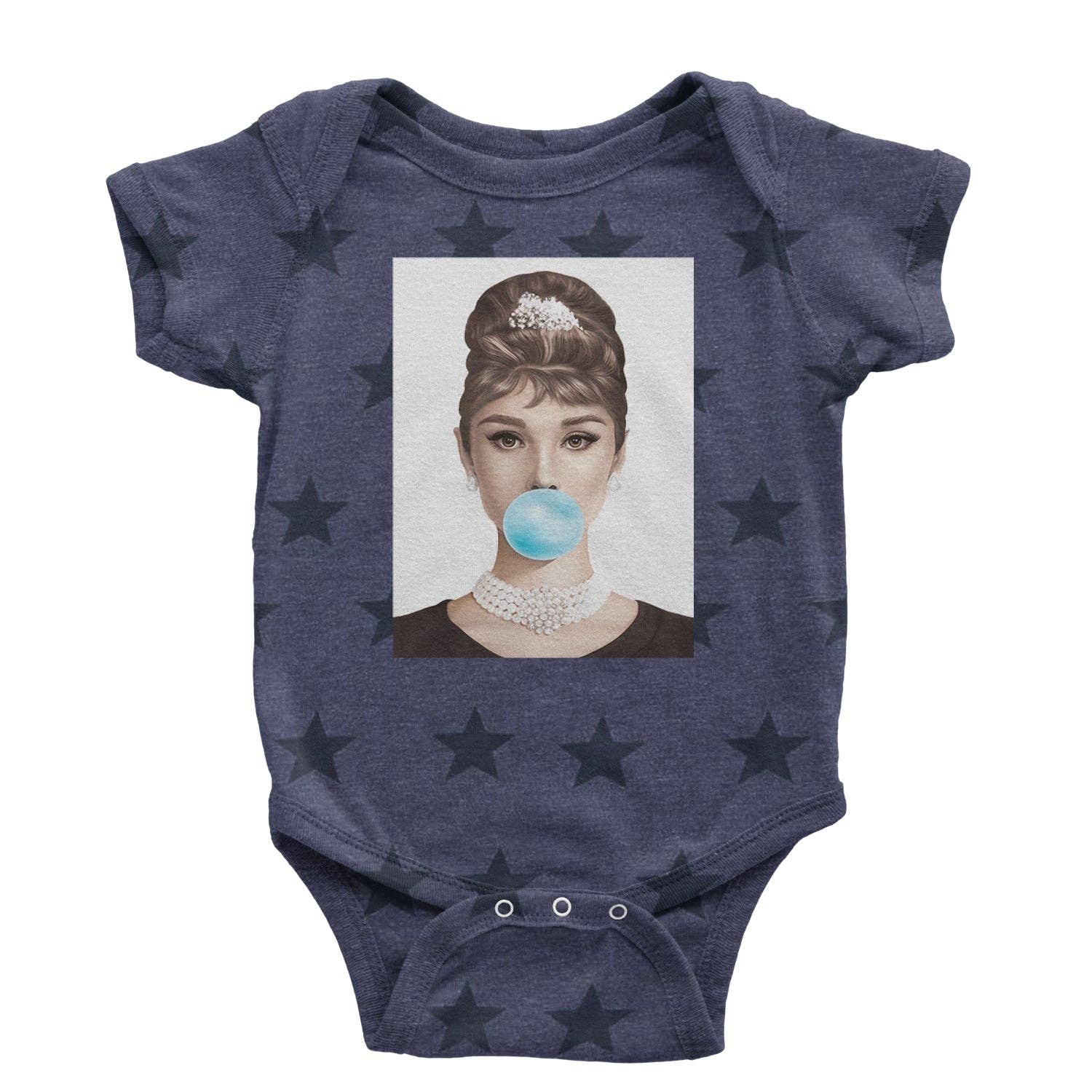 Expression Tees - Vente Body (sans pieds) – bébé - Barboteuse une pièce et t-shirt pour tout-petit Audrey Hepburn Chewing Bubble Gum American Icone6