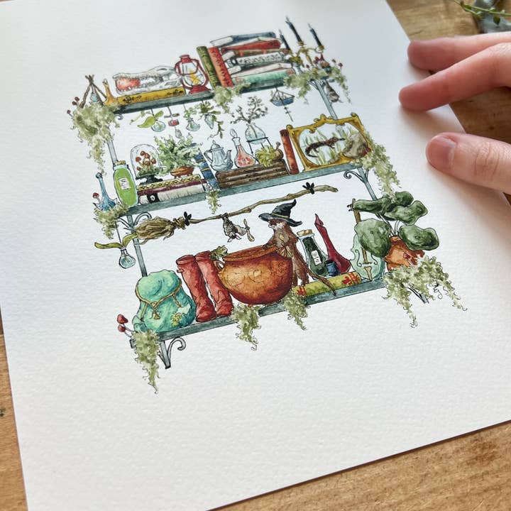 Lizzy Gass - Wholesale Art Print - The Swamp Witch's Shelves Giclée Print9