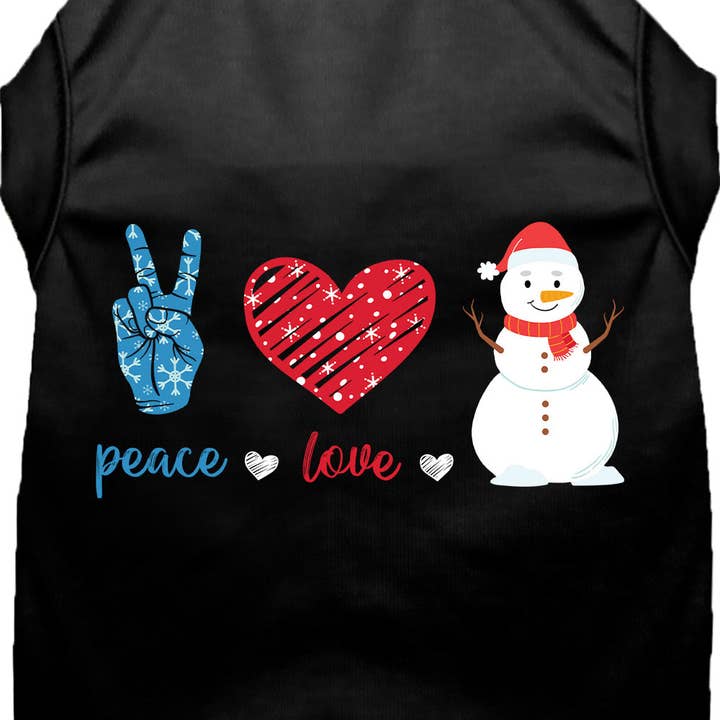 Peace, Love, and Snow Pet Shirt for wholesale by As You Wish Apparel