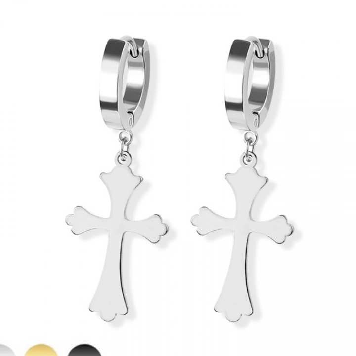 PAAR SS HUGGIE/CREOLEN MET GOTISCHE KRUISDOLK voor wholesale door CRAVE