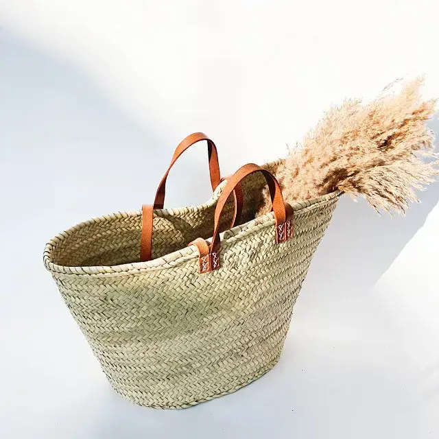 HandmadeBestSeller - Wholesale Beach Bag - Handmade Straw Bag with Leather Handles, French Market Bag11