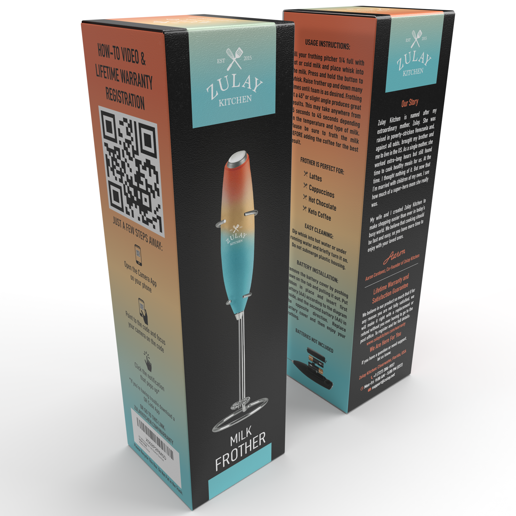 Zulay Kitchen - Wholesale Kitchen Tool/Gadget - Powerful Handheld Milk Frother - With Stand33