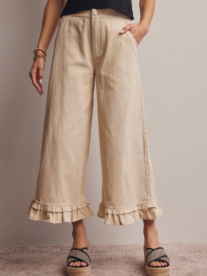 Rüschensaum Weitbein-Hose FP0012 für den Großhandel von Forte