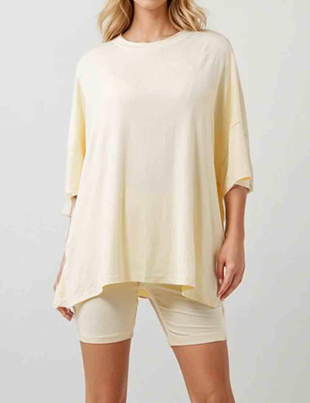 Sweetkama - Wholesale Lounge Set - Women's - Ladies Loose Top and Shorts 2PCS Casual Tee Set SKST2312935