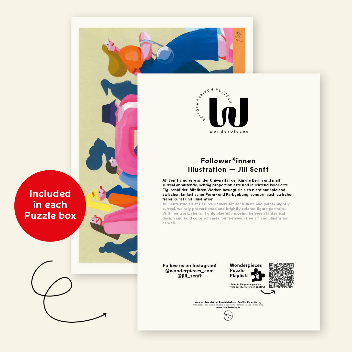 Wonderpieces - Wholesale Puzzle - Adult - »Follower*innen« Puzzle | Illustration Jill Senft2
