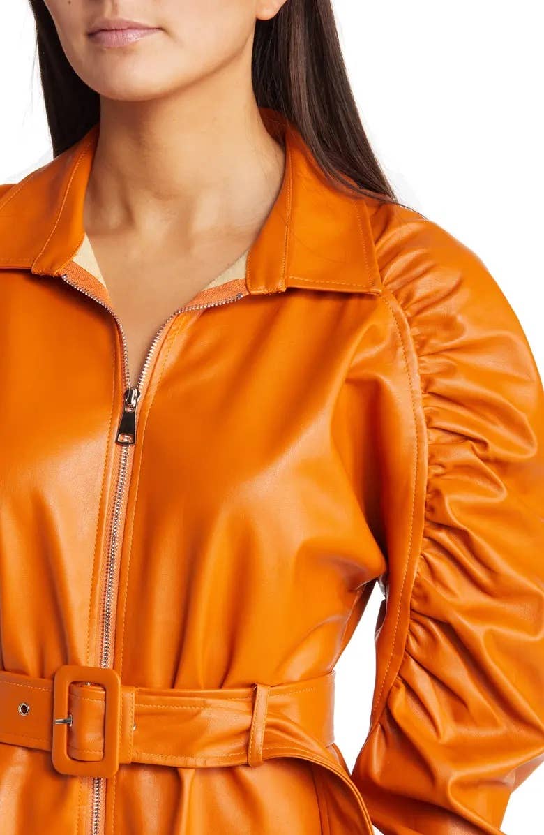 Amy Lynn - Wholesale Dress - Women's - Bia Faux Leather Belted Ruche Dress8