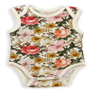 New To The Crew Organic Newborn Baby Girl Yellow Floral Outfit