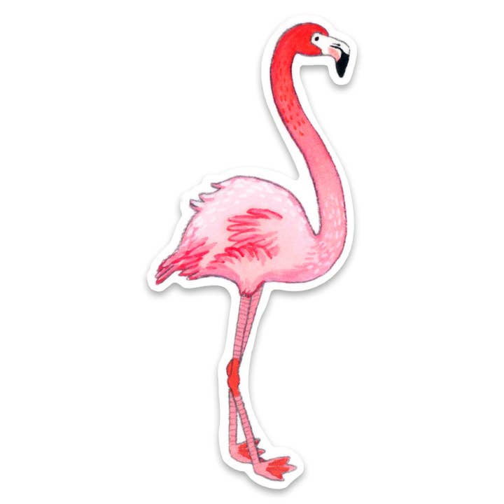 Flamingo Sticker for wholesale by Party Mouse Studio