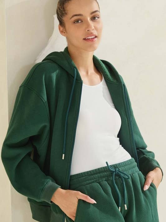 Hoodie de Pêlo Macio com Fecho Frontal para Mulher por atacado de Yelete