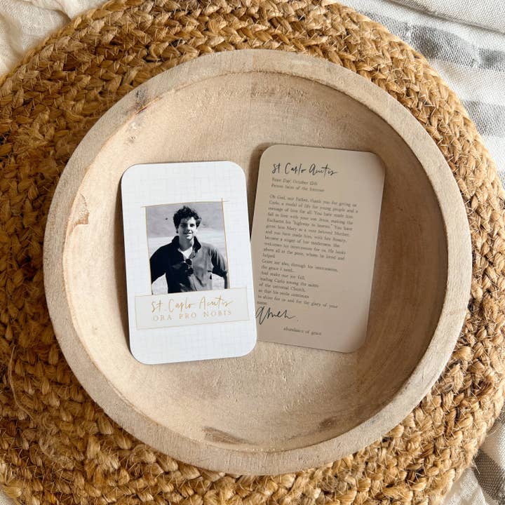 St. Carlo Acutis Holy Card for wholesale by Abundance of Grace