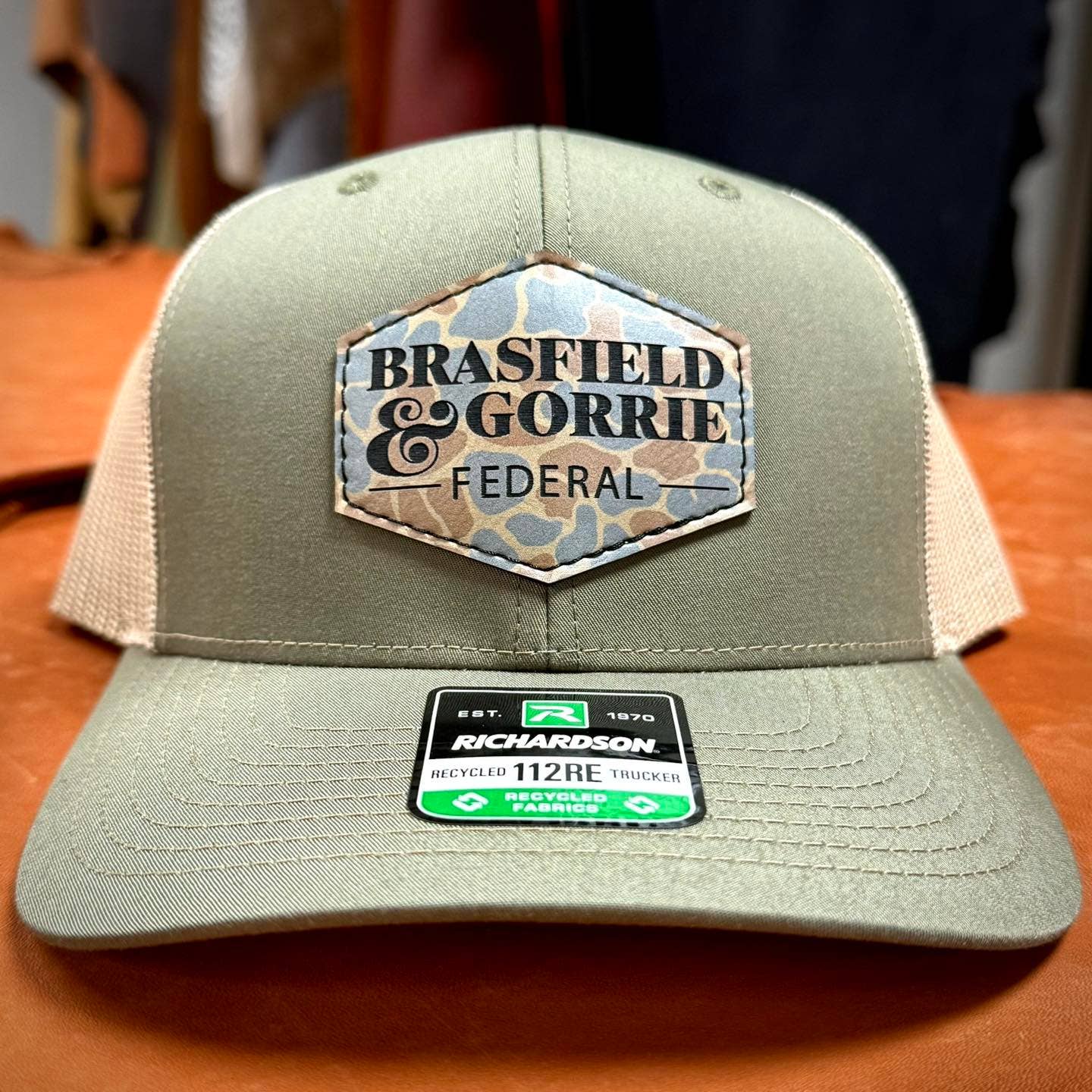 NDesigns Leather - Wholesale Trucker Hat - Unisex - "Crush n Run" Camo PLEATHER patch hats - sewn, not glued!1