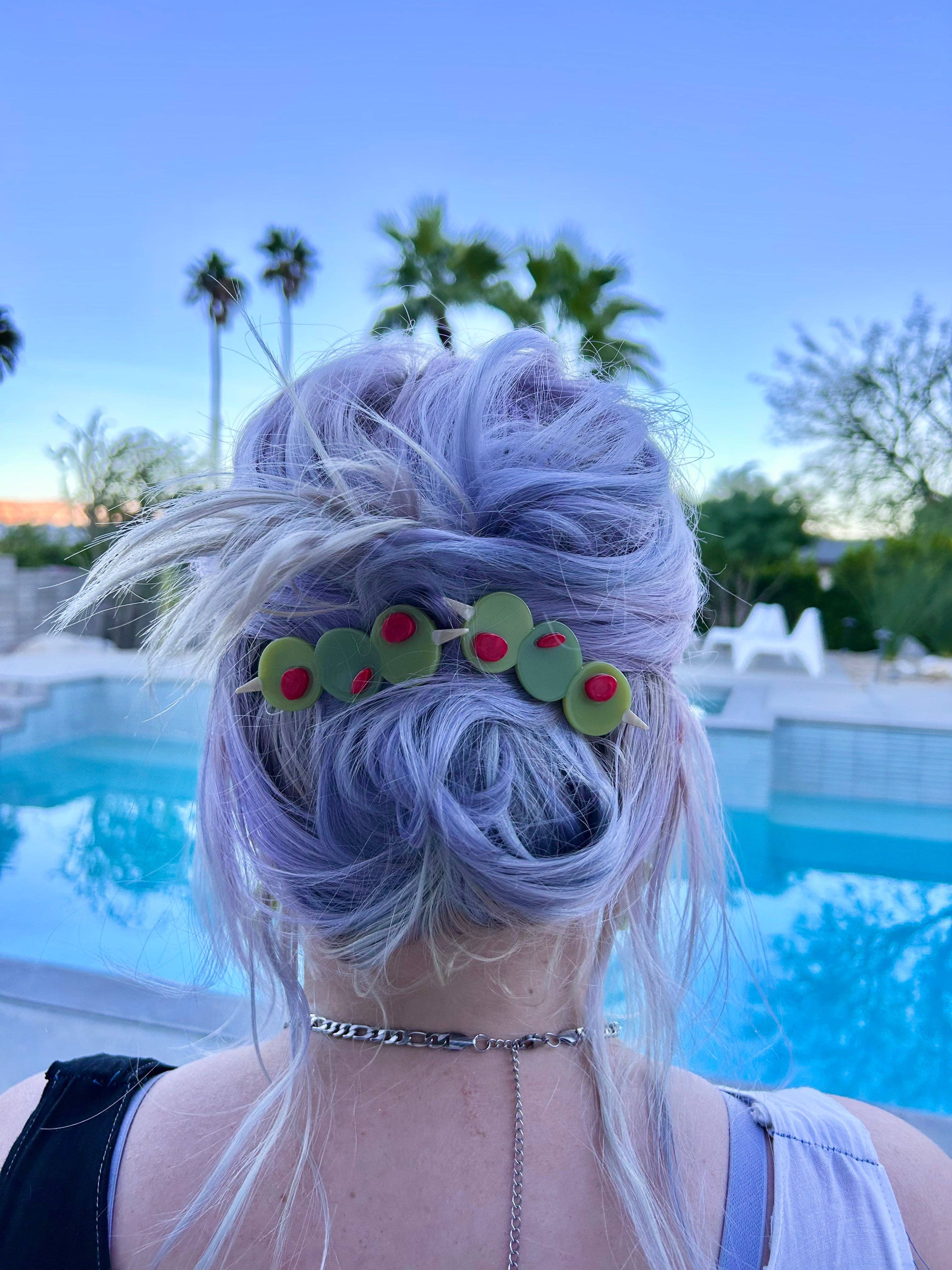 The Peach Fuzz - Wholesale Hair Accessories Set - Women's - Stuffed Olive Hair Clip Set1