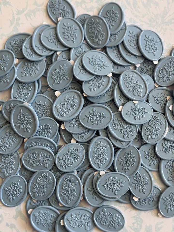 Elegant Flower Stem Wax Seal Stickers For Weddings for wholesale by Designs by Ashlyn Rose