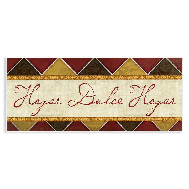 Stupell Industries - Wholesale Wall Decor - Kids & Baby - Hogar Dulce Hogar Patrón Tradicional Wall Plaque Art