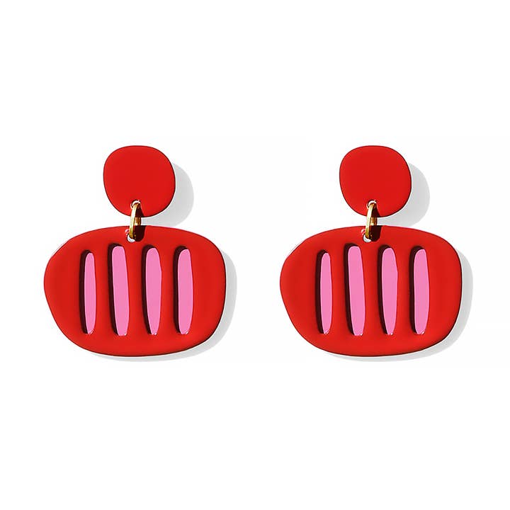 Randiga örhängen – Handgjord färgglad design för wholesale av ISUWA Jewelry