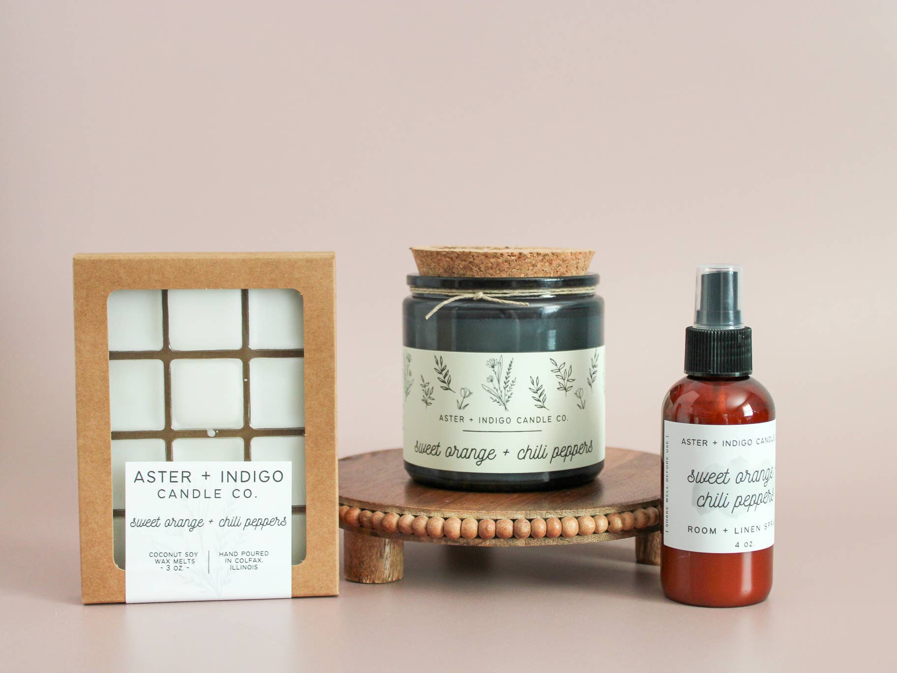 Aster + Indigo Candle Co. - Vente Fondants - Orange douce et piments | Cire de soja fondue à la noix de coco4