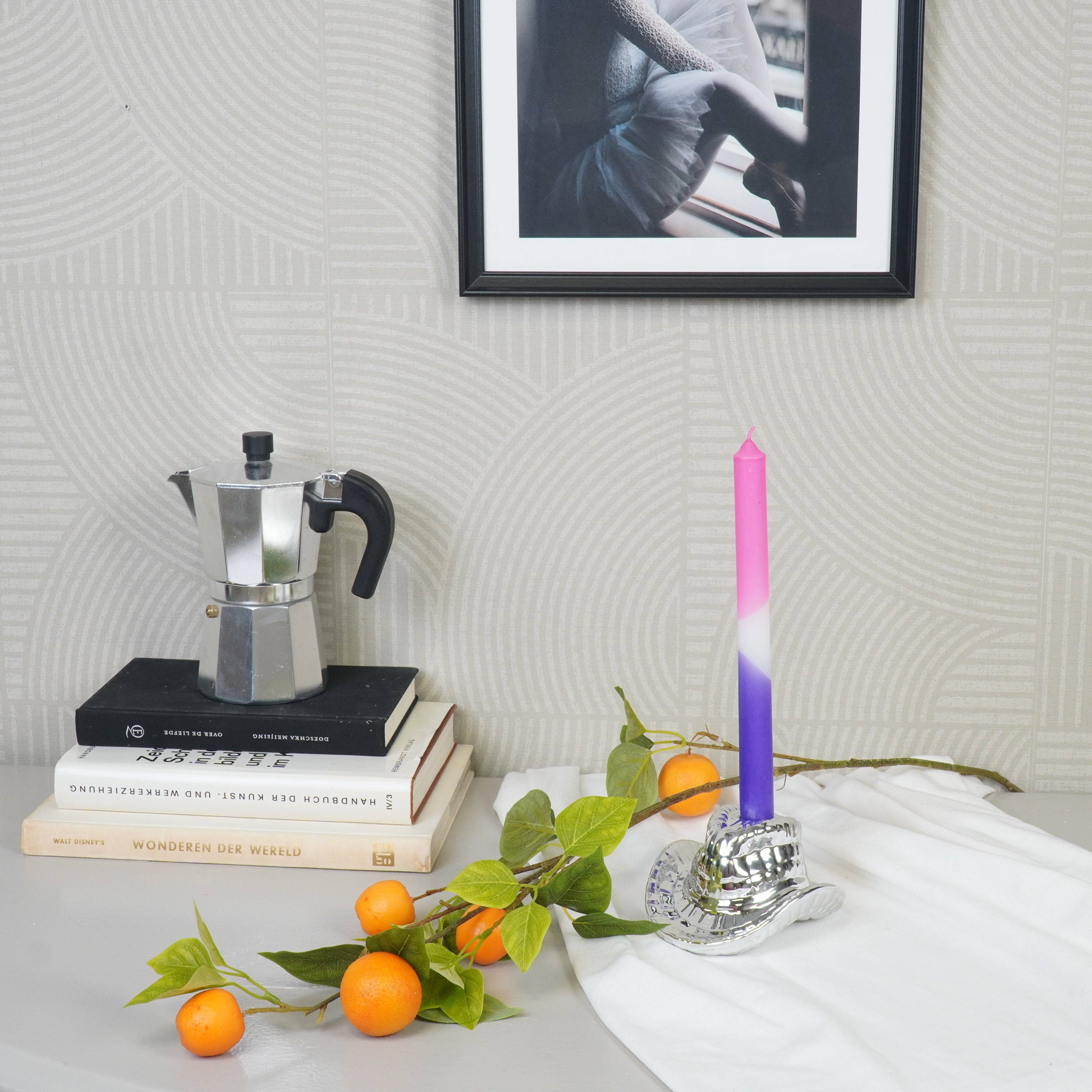 Housevitamin bv - Wholesale Candle Holder - Candle Holder - Cowboy Hat - Ceramic- Silver -13,5x11x7 cm8