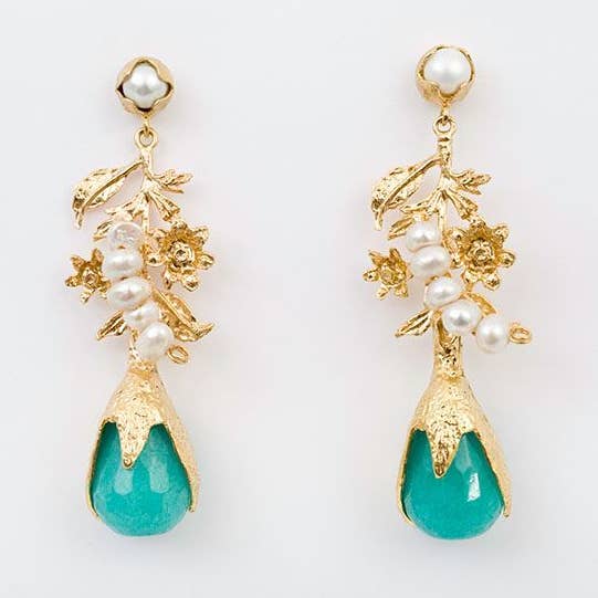BOUCLE D'OREILLE NEW LEA TURQUOISE pour la vente par Spanish & Sisters